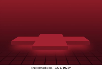 Studio scene background, stage 3D geometric abstraction