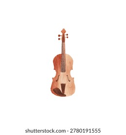 Studio shot of a single violin with warm wood finish