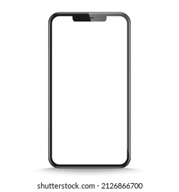 Studio shot of Smartphone with blank white screen for Infographic Global Business . Front View Display.Vector illustration. PNG
