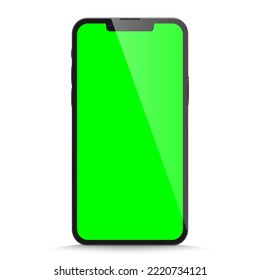 Studio shot of Smartphone with blank white screen for Infographic Global Business . Front View Display.Vector illustration. PNG	