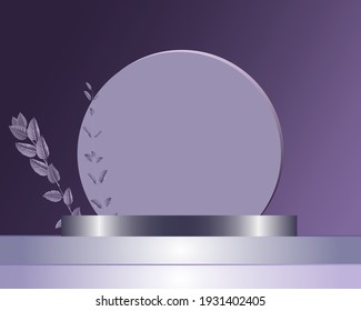 Studio show products Elegant purple background mockup show