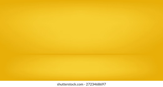 Fundo simples de estúdio. paredes amarelas para fotografia espaço vetor simples conjunto com brilho gradiente holofote abstrato simples
