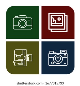 studio simple icons set. Contains such icons as Camera, Pictures, Home movie camera, Photographer, can be used for web, mobile and logo