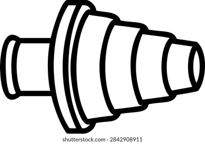 Studio Snoot Spot Cone Line Icon Depicting Directional Light Modifier Attachment Outline Symbol isolated on Transparent Background