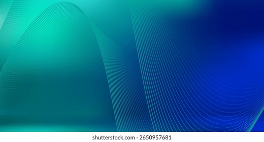 Studio space with blue-green gradation, abstract background pattern