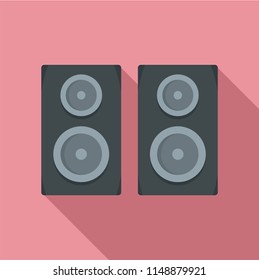 Studio speakers icon. Flat illustration of studio speakers vector icon for web design