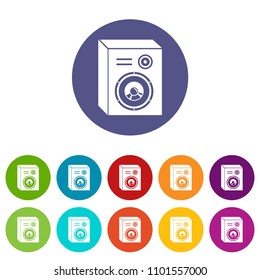 Studio speakers icons color set vector for any web design on white background