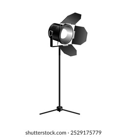 Studio Spotlight 3d iilustration isolated on white background