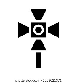 Studio spotlight icon. Concept of lighting, photography, and film.