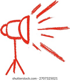 Estúdio Destaque Ícone giz de giz de cera Desenho Doodle Vetor