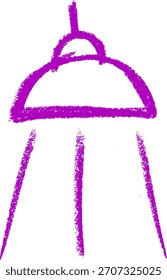 Studio Spotlight Icon Crayon Chalk Drawing Doodle Vector