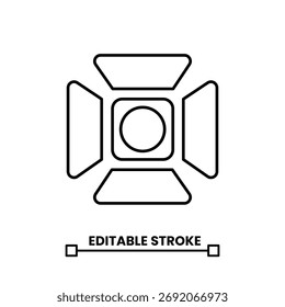 Studio-Spotlight-Liniensymbol. editierbare Strichlinie Symbol Vektorgrafik