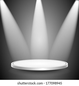  studio and spotlights.scene illuminated by the rays of searchlights.vector