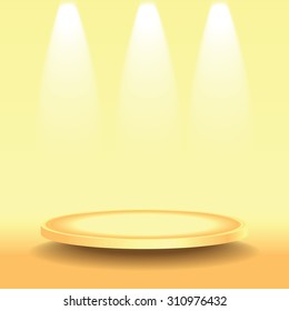 Studio and spotlights.scene illuminated by the rays of searchlights