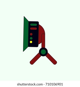 Studio Table Lamp Vector illustration in flat style Light For Video Recording
