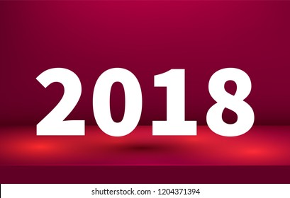 Studio table room. Product display with copy space. New year banner. 2018. Web banner background