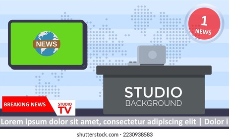 Noticias de última hora de la televisión de estudio editables, útiles para el fondo del vídeo