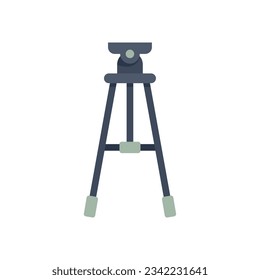 Studio tripod icon flat vector. Video camera stand. Digital film tripod isolated