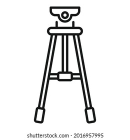 Studio Stativsymbol Umriss Vektorgrafik. Videokamera-Stand. Digital-Filmmaterial-Stativ
