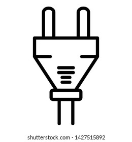 Studio wire plug icon. Outline studio wire plug vector icon for web design isolated on white background