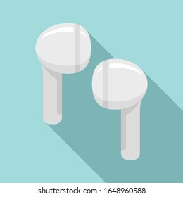 Studio wireless earbuds icon. Flat illustration of studio wireless earbuds vector icon for web design