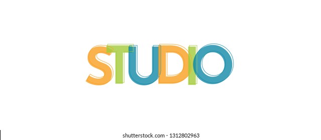 Studio word concept. "Studio" . Use for cover, banner, blog. 