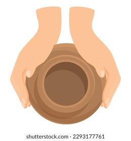 Studio worker icon cartoon vector. Pottery art. Class creative