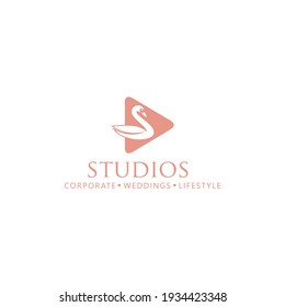 studios swan logo design vector