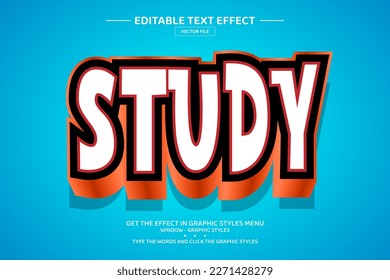 Study 3D editable text effect template