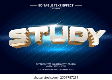 Study 3D editable text effect template