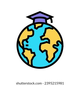 study abroad college teacher color icon vector. study abroad college teacher sign. isolated symbol illustration