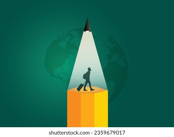 Study abroad concept vector illustration. Vector concept for travel agencies, educational programs. Assistance in obtaining student visa