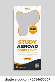 Estudo no Exterior Educação Expo Roll up Standee Banner Template