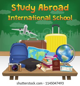 study abroad international school banner poster 