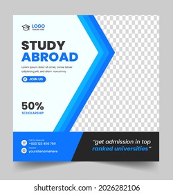 Study abroad modern social media post  banner template