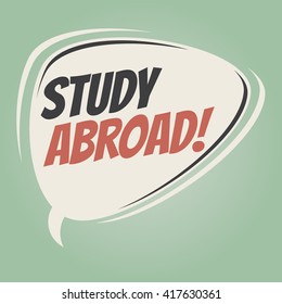 study abroad retro speech bubble