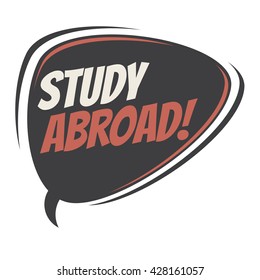 study abroad retro speech bubble