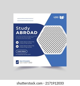 Study Abroad Social Media Post Or Education Instagram Square Banner Template