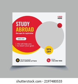 study abroad social media post design