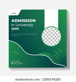 Study abroad social media post or higher education social media web banner square social media post template set.
