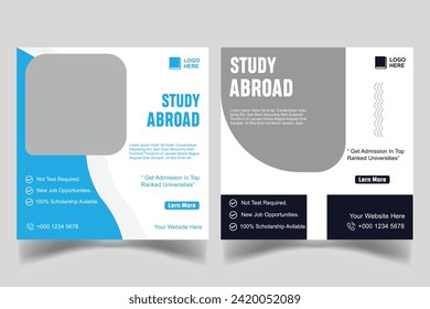 Study abroad social media post design template