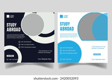 Study abroad social media post design template