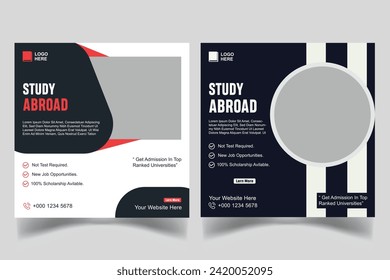 Study abroad social media post design template