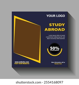 Study abroad social media post banner design