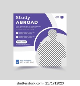 
Study abroad social media square web templates