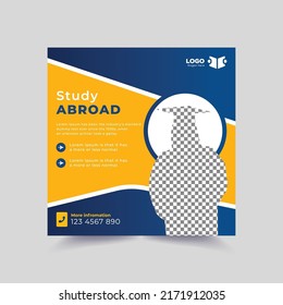 Study abroad social media square post template