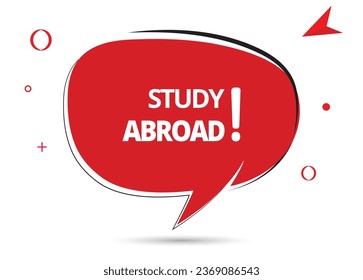 Study abroad speech bubble text. Hi There on bright color for Sticker, Banner and Poster. vector illustration.