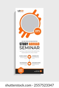 Study Abroad standee roll up banner template design