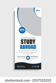 Study Abroad standee roll up banner template design