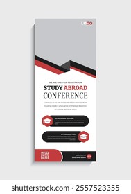 Study Abroad standee roll up banner template design